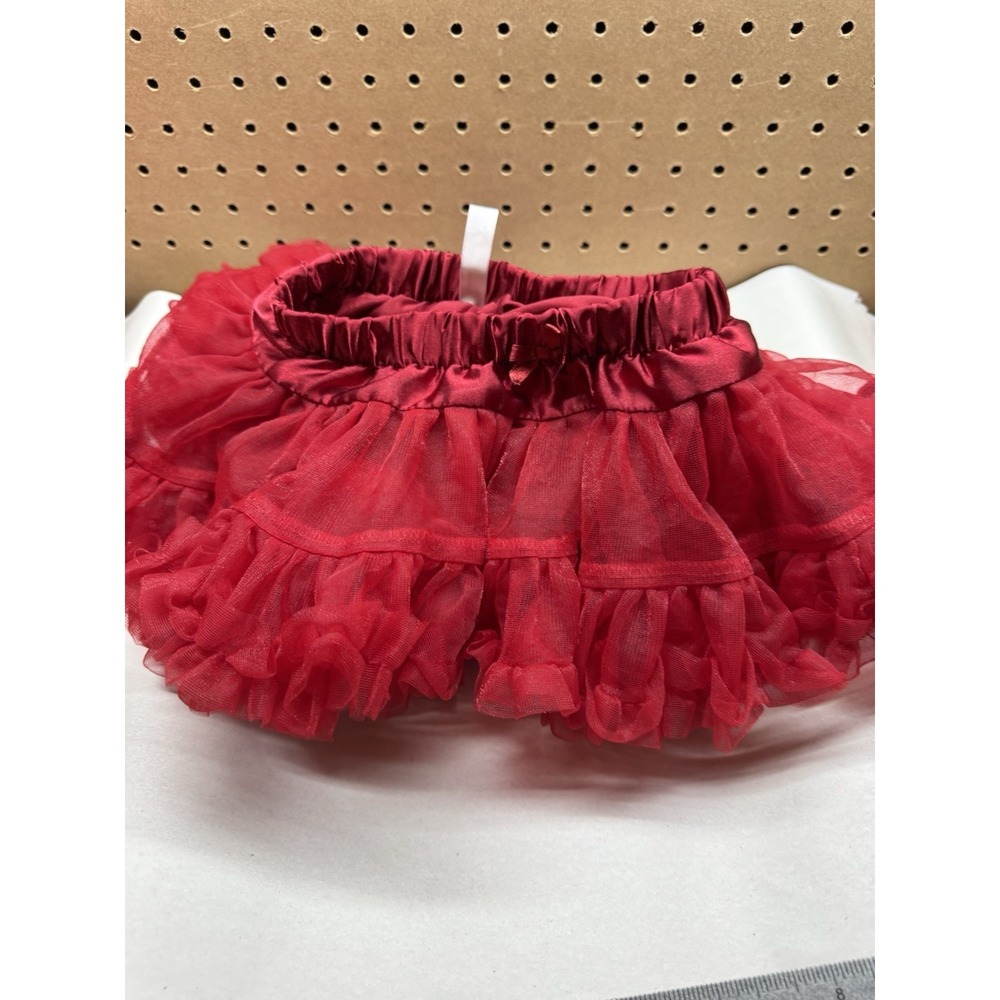 Red Tutu Infant Girl Skirt TuTu 6-9‎ Months Elastic Waist Bow Layered Tulle